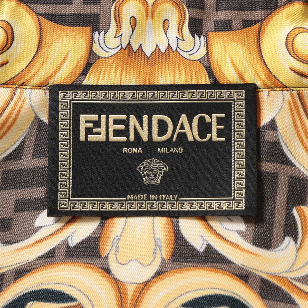 Fendi x Versace ZUCCa 22 years Silk Setup 38/48 Men's Black×Gold  FS0795 FB0748 Fender Choi