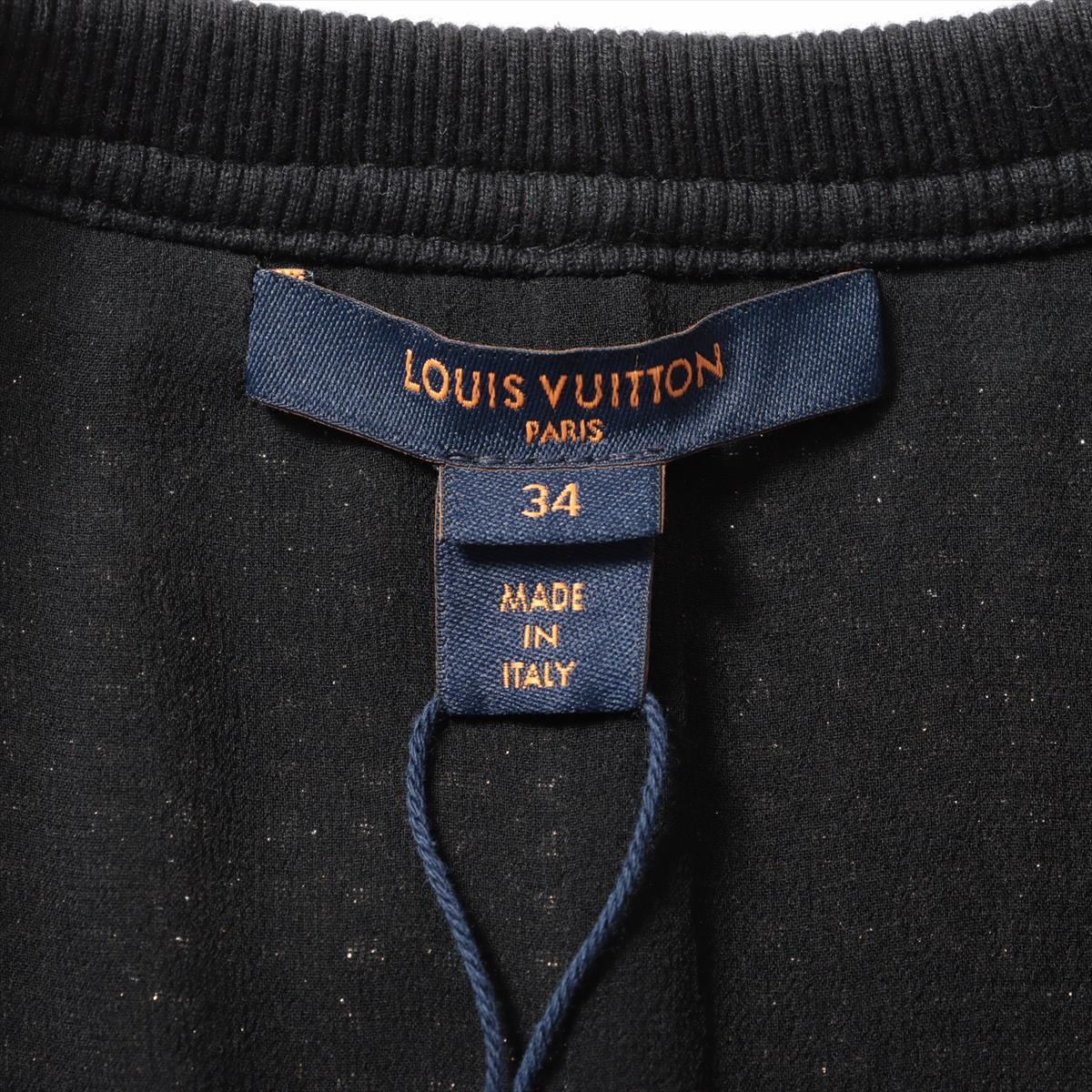 Louis Vuitton 23SS Cotton & Rayon Dress 34 Ladies' Black×Gold  RW231W Glitter