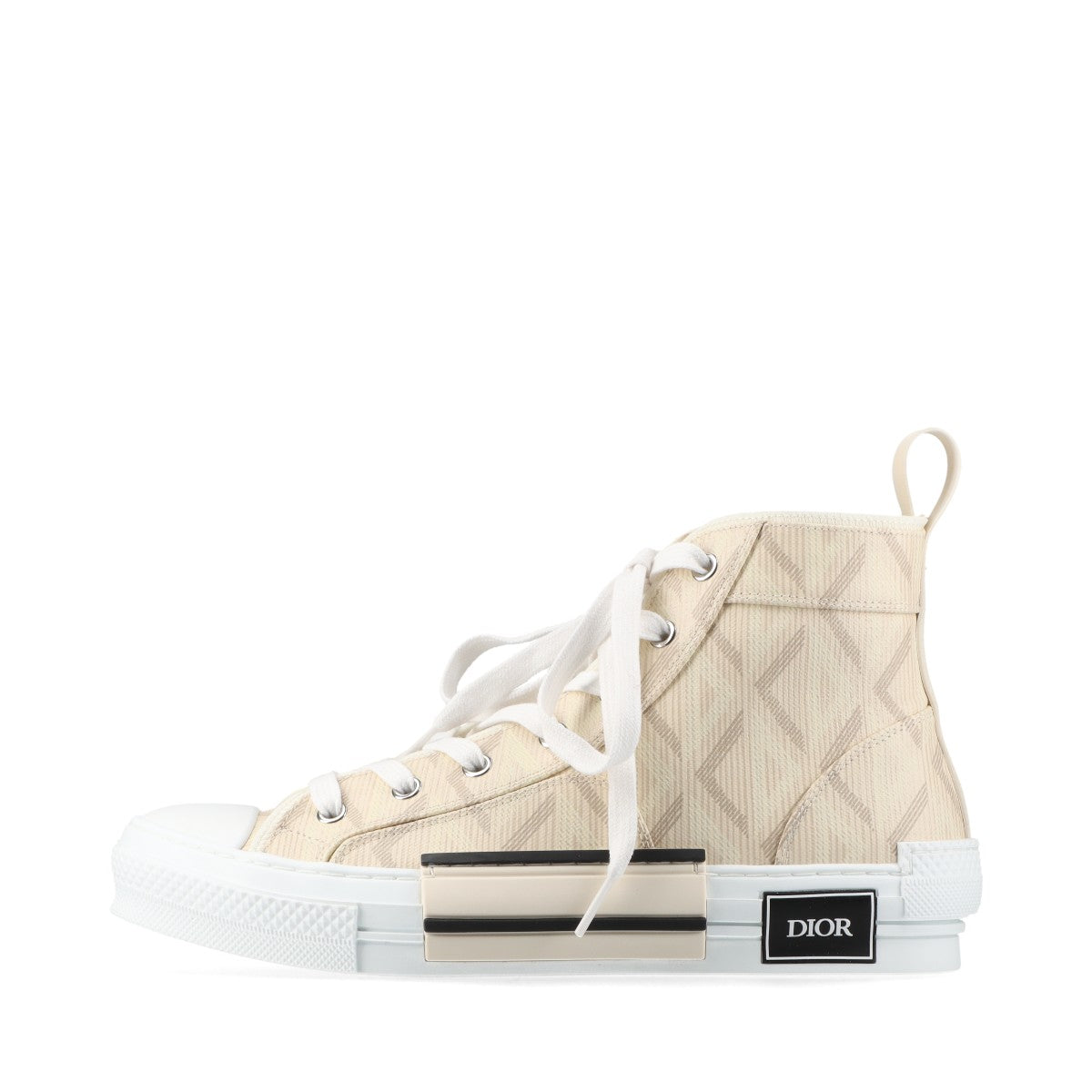 DIOR B23 22AW PVC & leather High-top Sneakers 40 Men's Beige x ivory LS0322 CD diamond Replaceable cord box There is a storage bag