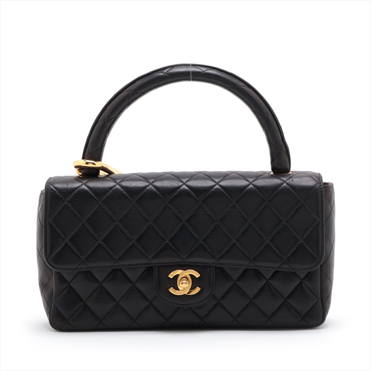 Chanel Matelasse Lambskin Hand bag Parent-child bag Black Gold Metal fittings 3XXXXXX Turn lock noise