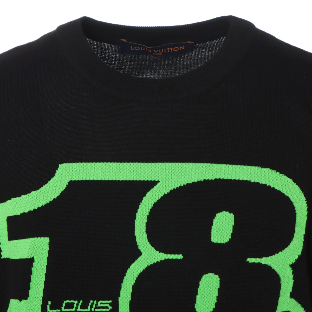 Louis Vuitton 22AW Cotton & nylon Short Sleeve Knitwear M Men's Black x green  RM222
