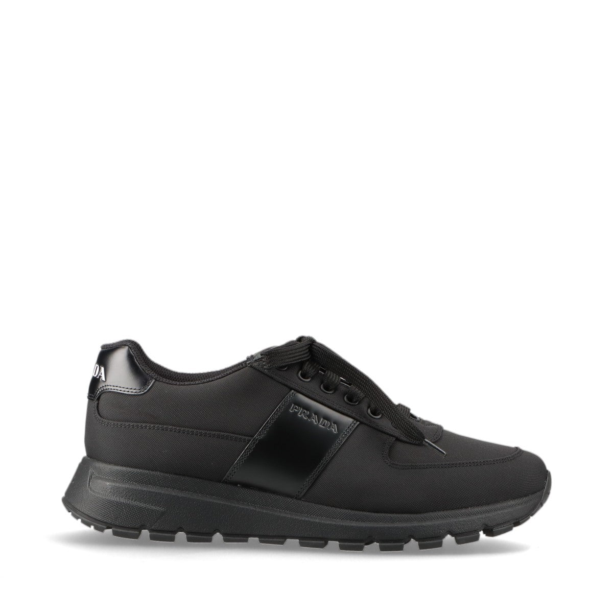 Prada Re Nylon Re Nylon Nylon & Leather Sneakers UK8 1/2 Men's Black