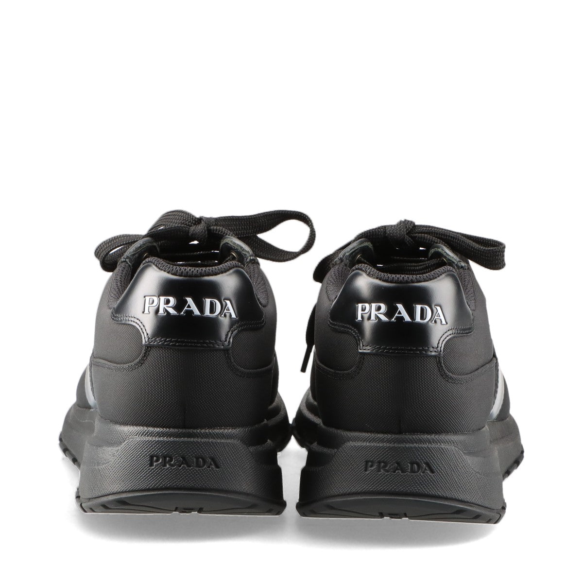 Prada Re Nylon Re Nylon Nylon & Leather Sneakers UK8 1/2 Men's Black