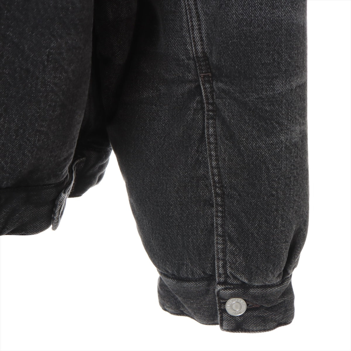 Balenciaga 23SS Cotton & Polyester Denim Jacket 44 Unisex Black  735744 Oversized mirror logo