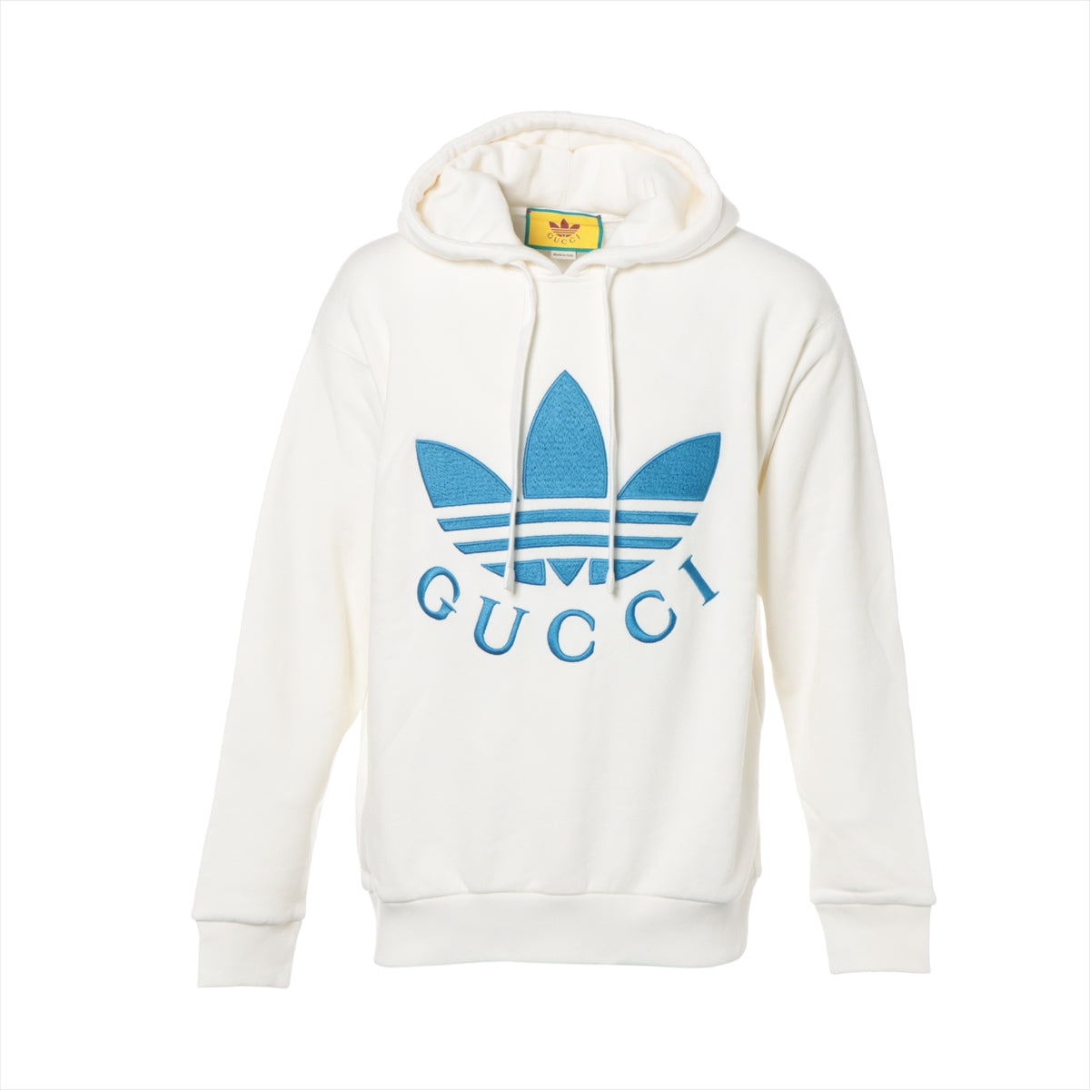 Gucci x adidas Cotton Parker XS Men's White  front logo embroidery pullover oversize 702607