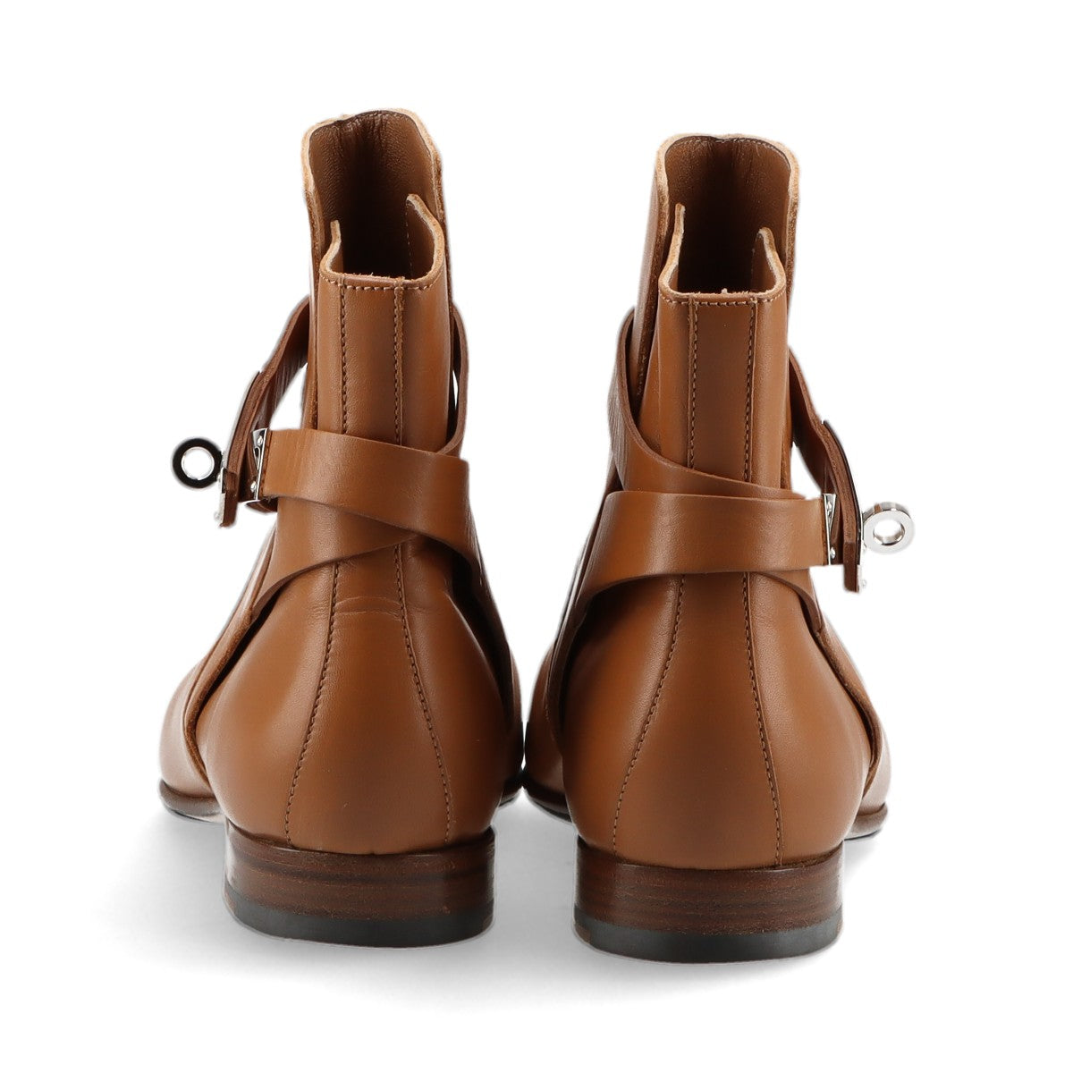 Hermès Neo Leather Short Boots 36 1/2 Ladies' Brown Kelly metal fittings