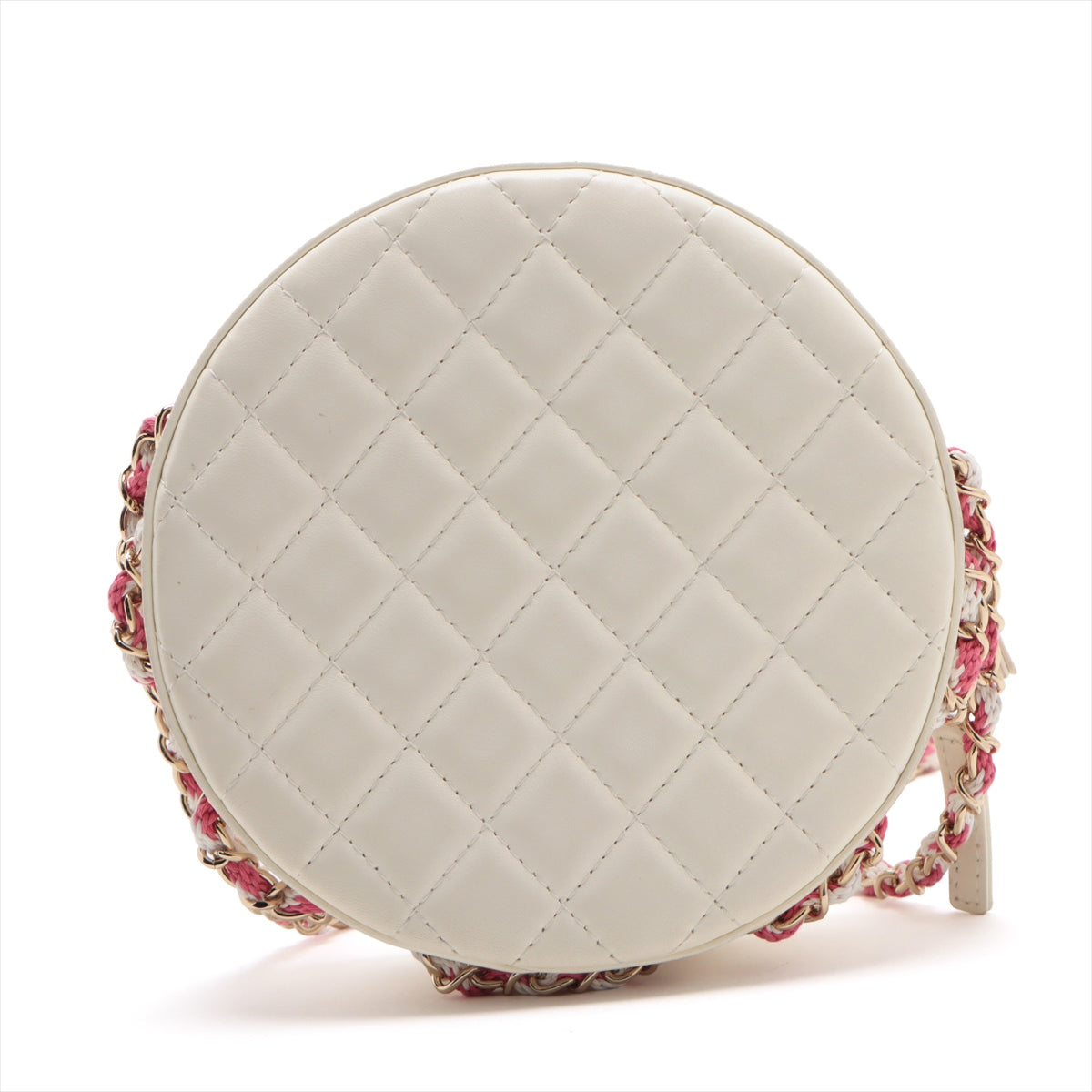 Chanel La Pausa Lambskin Chain shoulder bag White x pink Gold Metal fittings 26XXXXXX