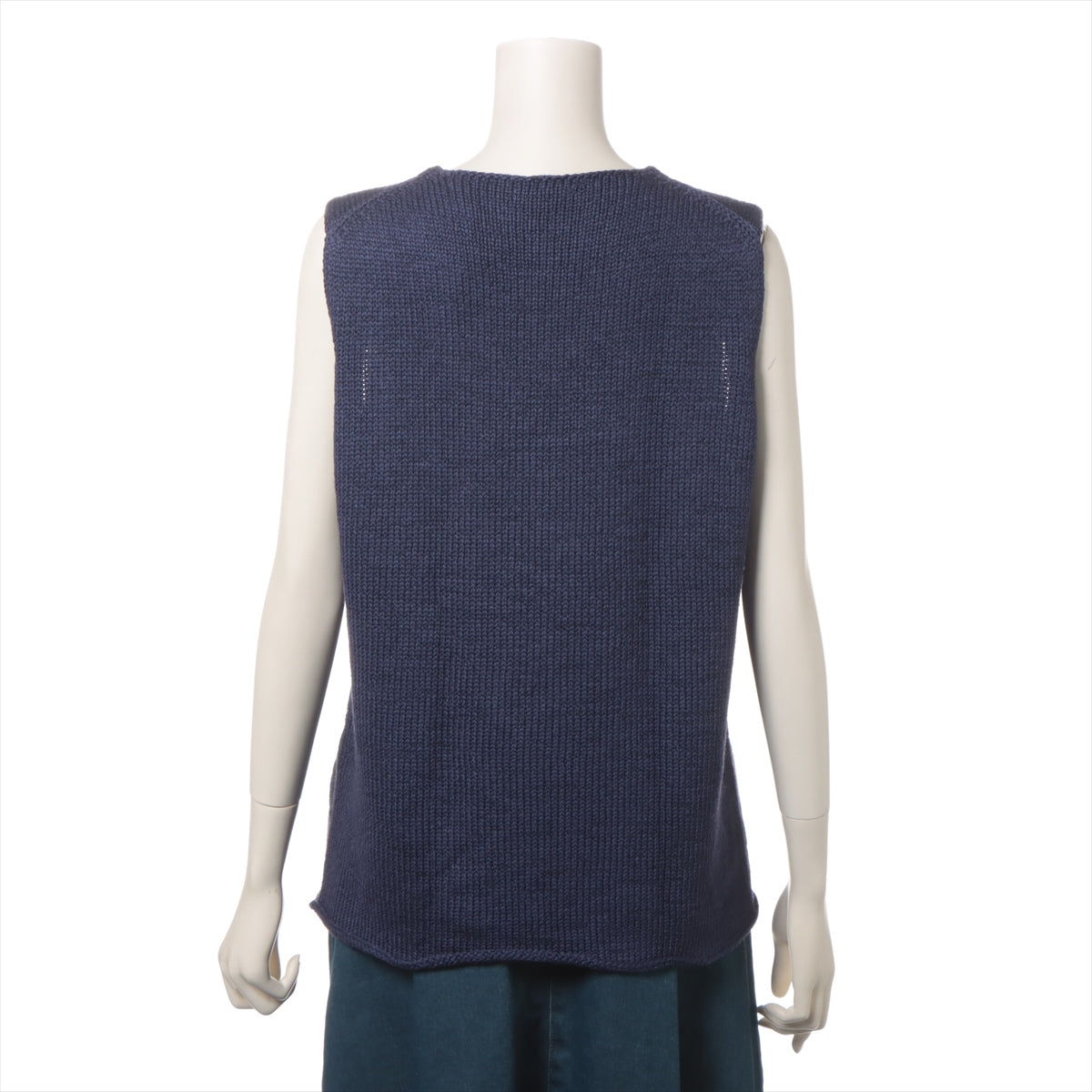 Hermès Margiela Silk Sleeveless Knit M Ladies' Navy Blue  Get the brand tag There is a scuff