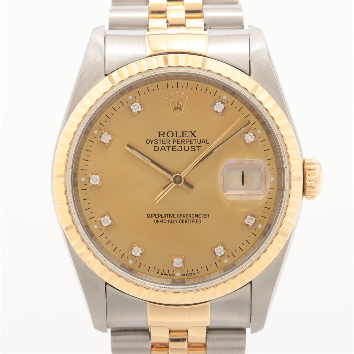 Rolex Datejust 16233G SS×YG AT Champagne Dial
