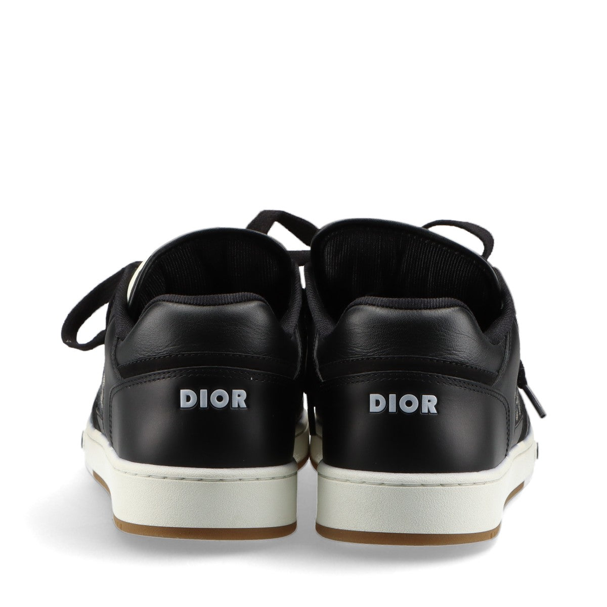 Dior B27 Leather x fabric Sneakers EU43 Men's Black x Beige DC1120 Oblique Replaceable cord Box Included