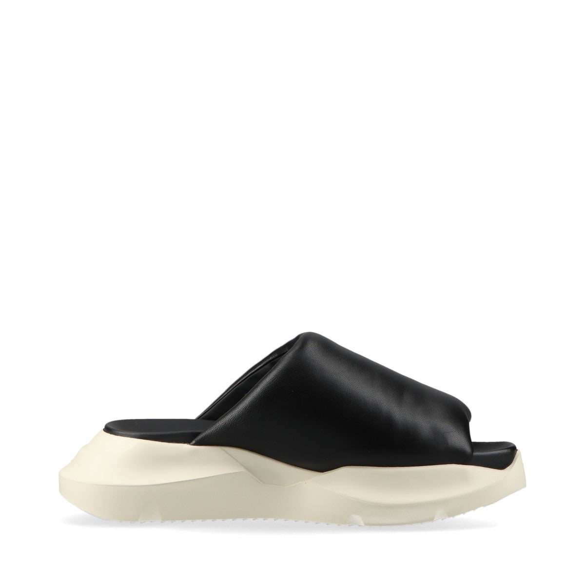 Rick Owens GETH PUFFER 23SS Leather Sandals 42 Men's Black × White 01D3817 Box There is a storage bag