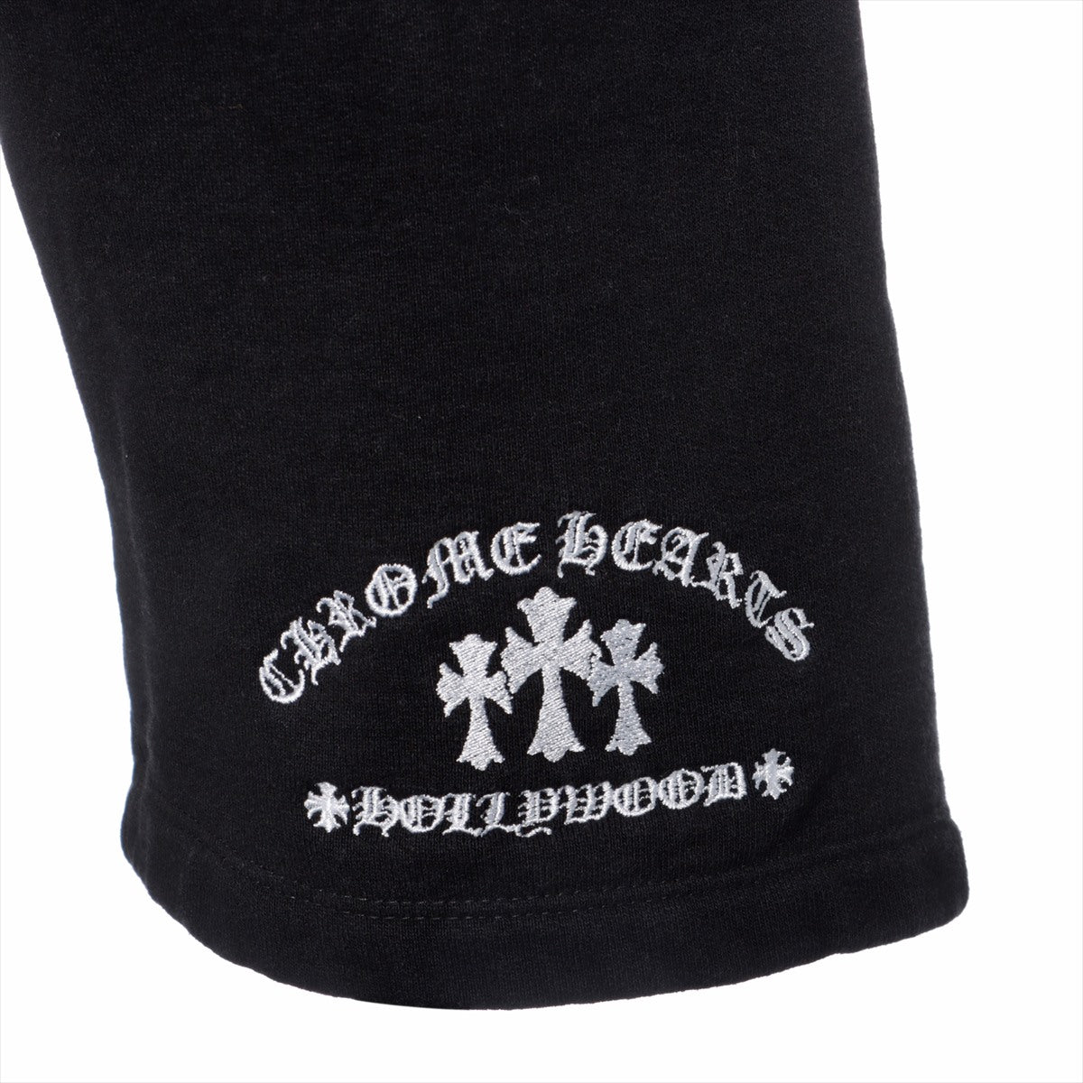 Chrome Hearts Short pants Cotton size S Black cross embroidery SAILIN ON HLF PNTS