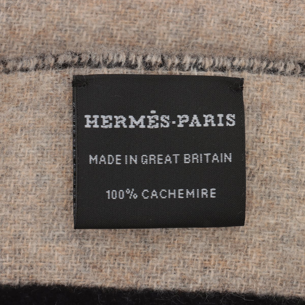 Hermès love story Scarf Cashmere Black x Beige