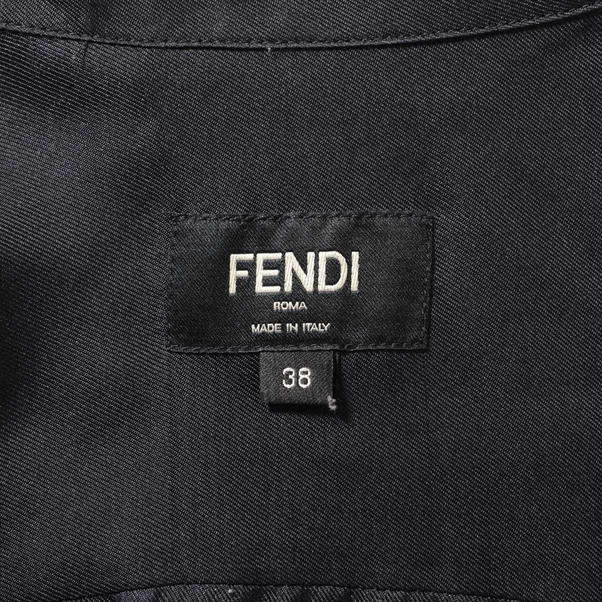 Fendi ZUCCa 20 years Silk Shirt 38 Men's Black  FS0795 Short sleeves
