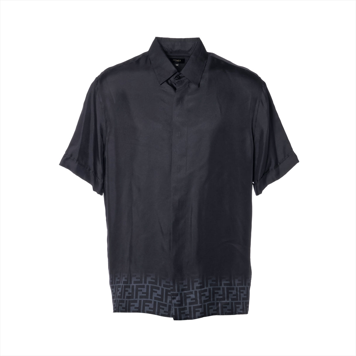 Fendi ZUCCa 20 years Silk Shirt 38 Men's Black  FS0795 Short sleeves