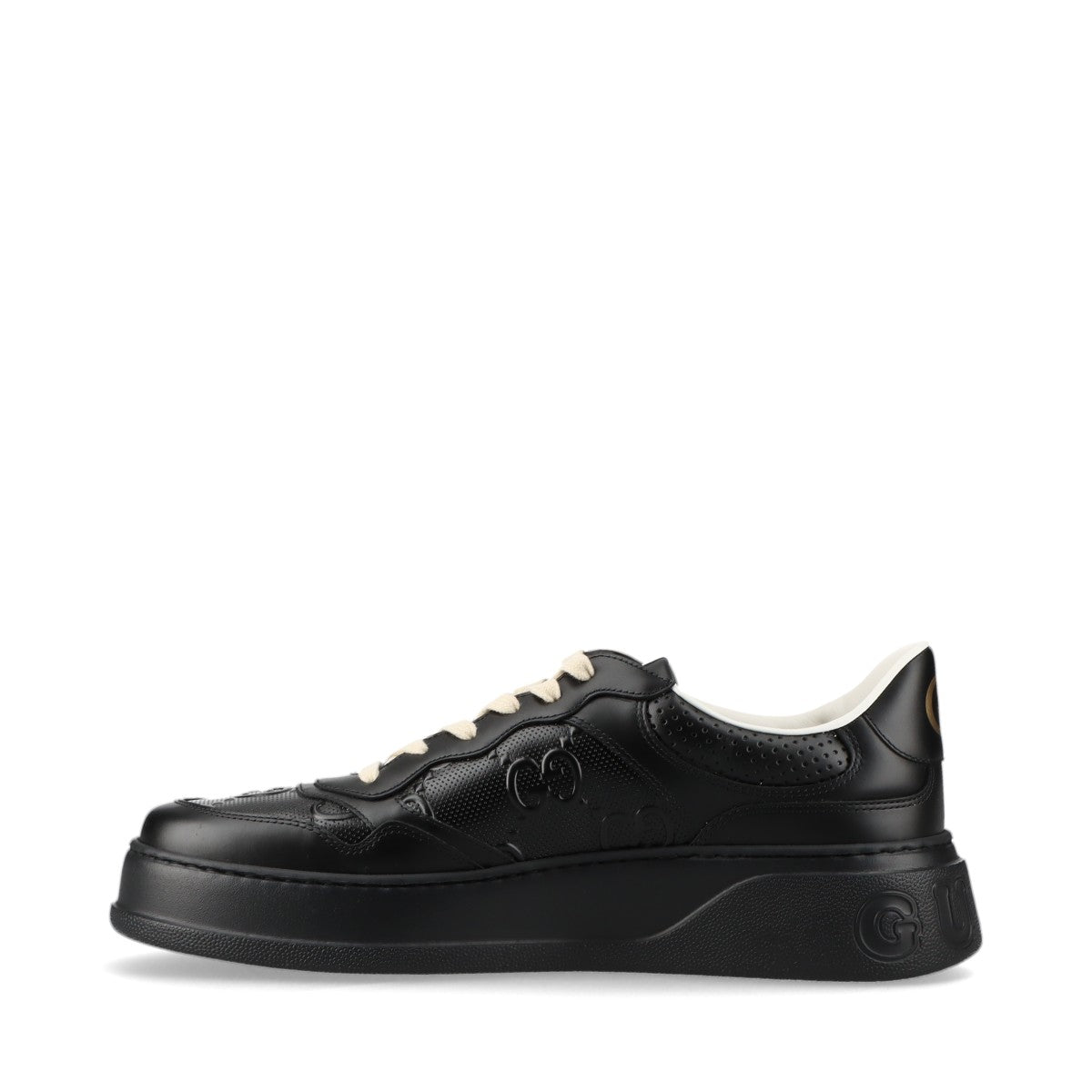 Gucci GG embossed Leather Sneakers 11 Men's Black 669682 GG Supreme Replaceable cord Box There is a storage bag
