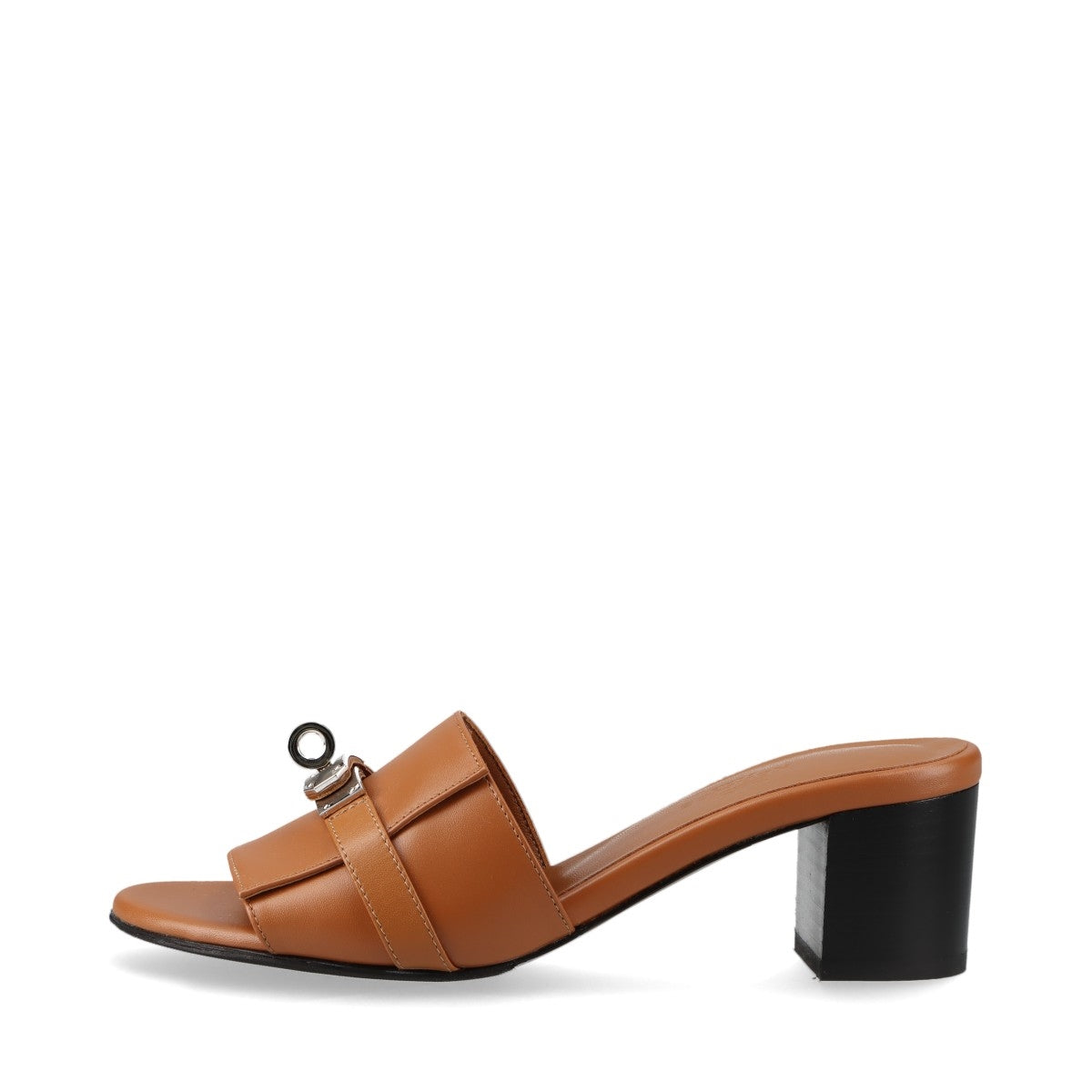 Hermès Gigi Leather Sandals EU34 Ladies' Brown Kelly Metal Fittings Box There is a bag
