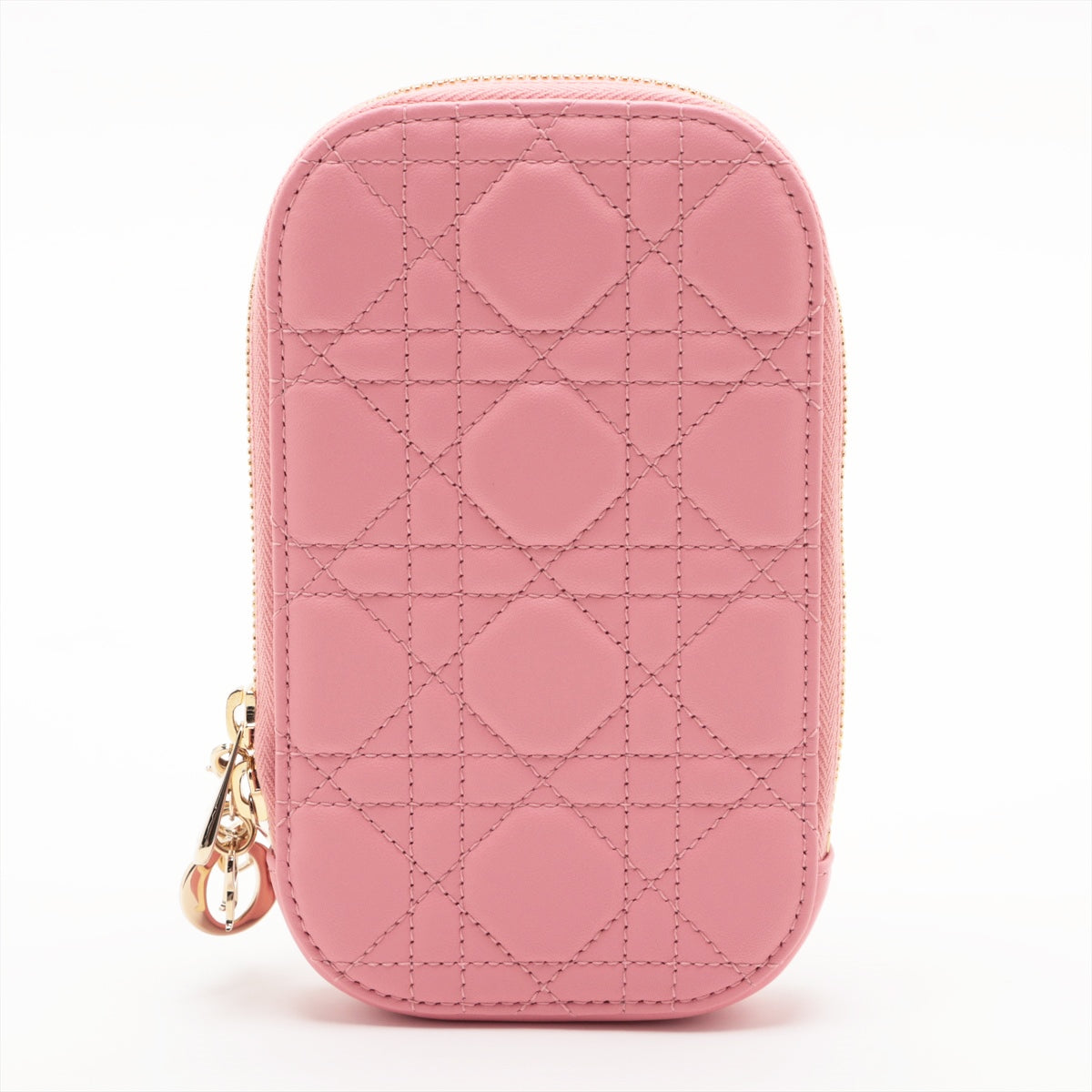 Dior Cannage Leather Phone Pouch Pink