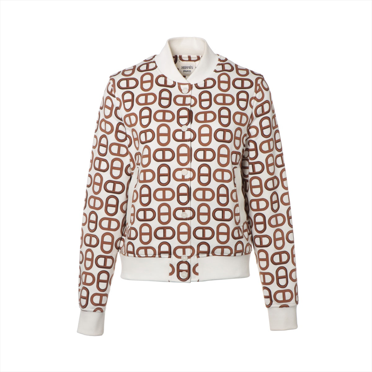 Hermès Chaîne d'Ancre 24 years Cotton Jacket 36 Ladies' White x brown