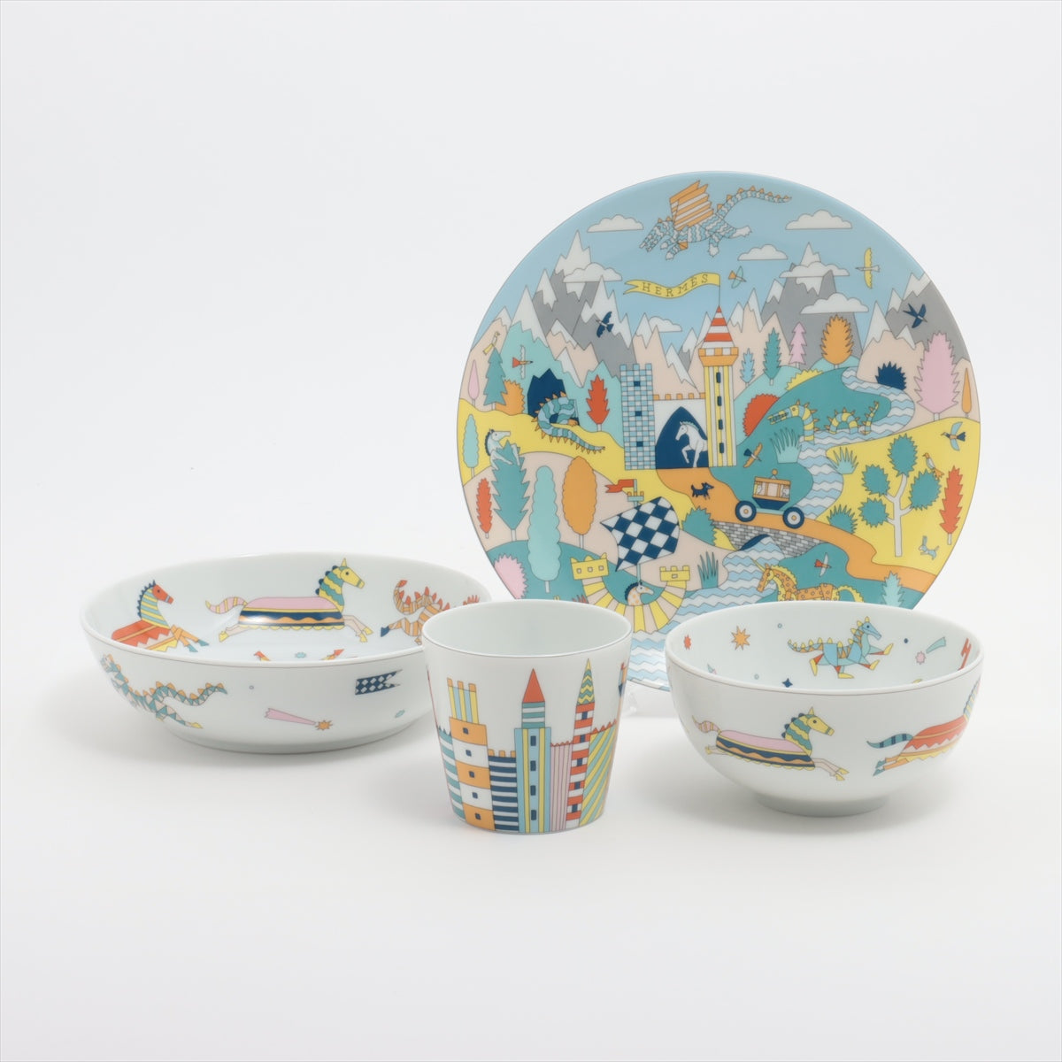 Hermès Epope Other Ceramic Multicolor 4-piece dinnerware set