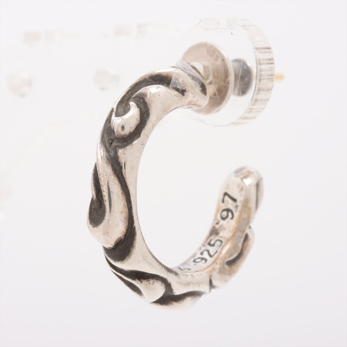 Chrome Hearts Scroll Hoop Earrings 925×14K 4.0g