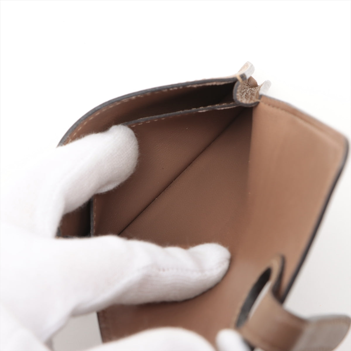 Hermès Dogon Chevre Card Case Beige de Weimar Silver Metal Fittings D: 2019