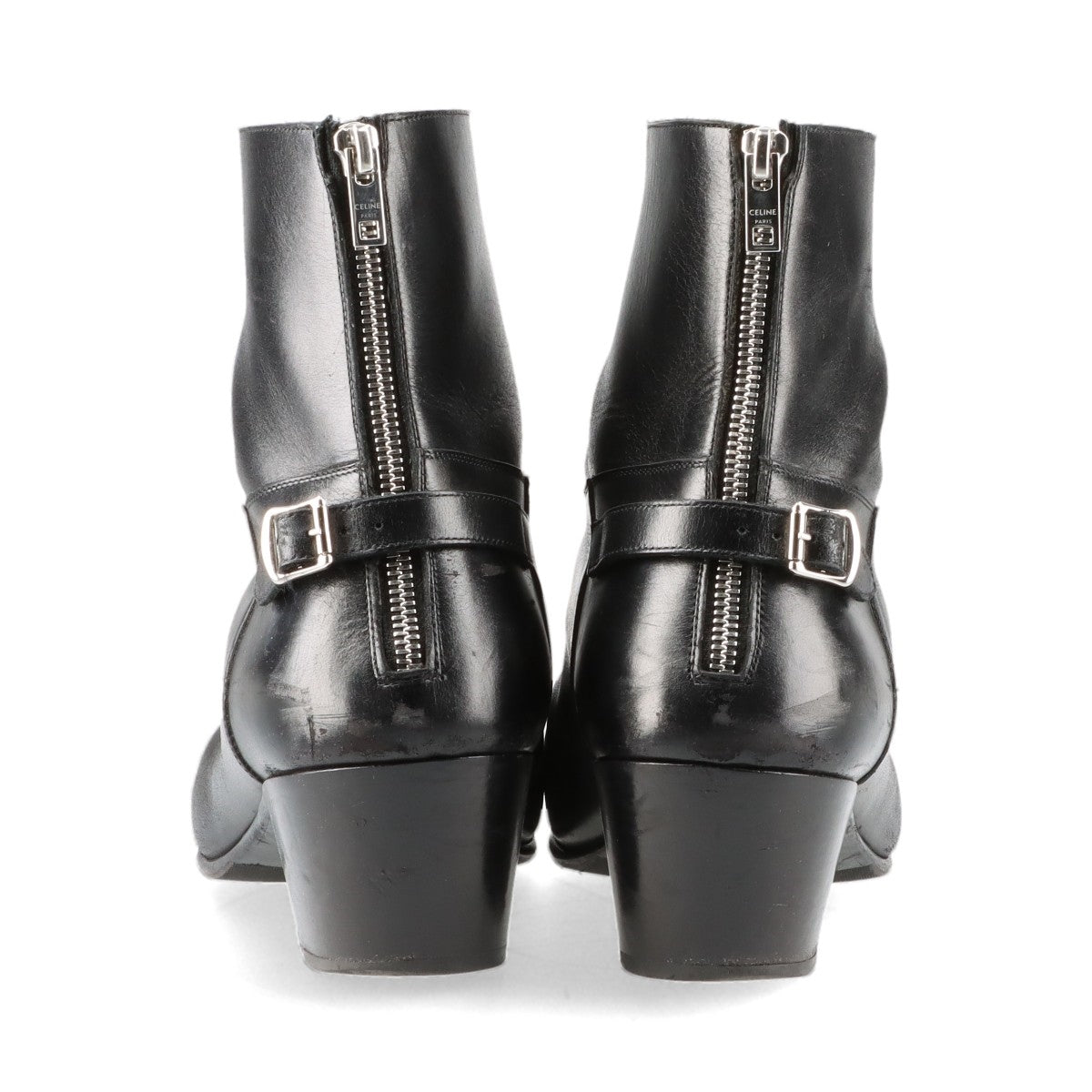 Celine Leather Short Boots EU40 Ladies' Black MG0291 Box There is a bag