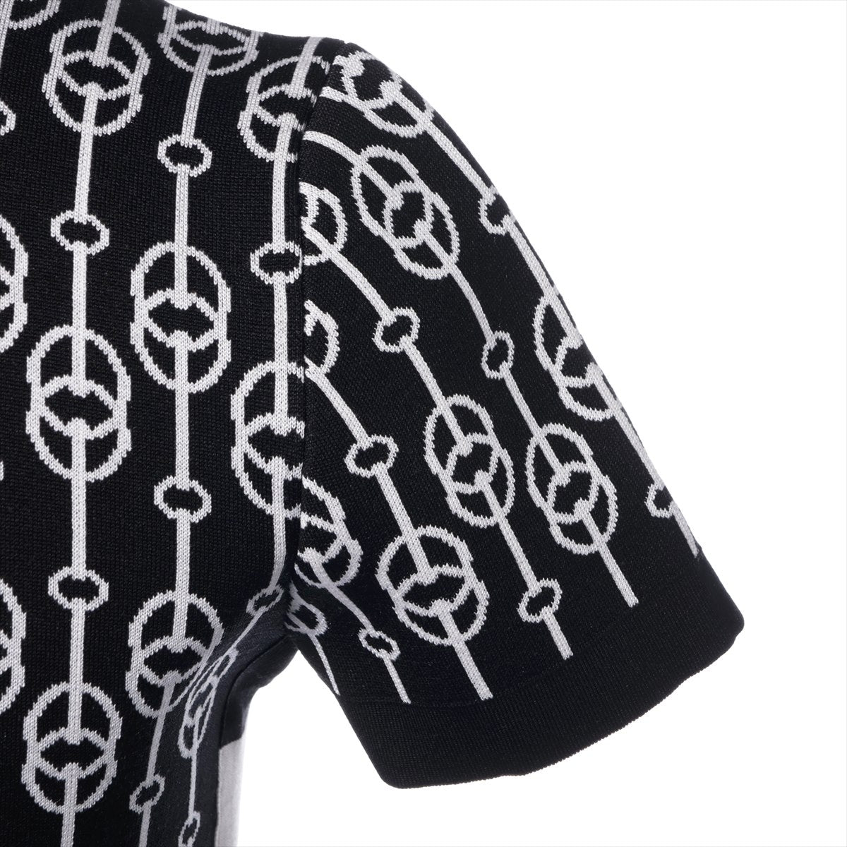 Hermès Chaîne d'Ancre Silk x nylon Knit dress 36 Ladies' Black × White  2E2500D4
