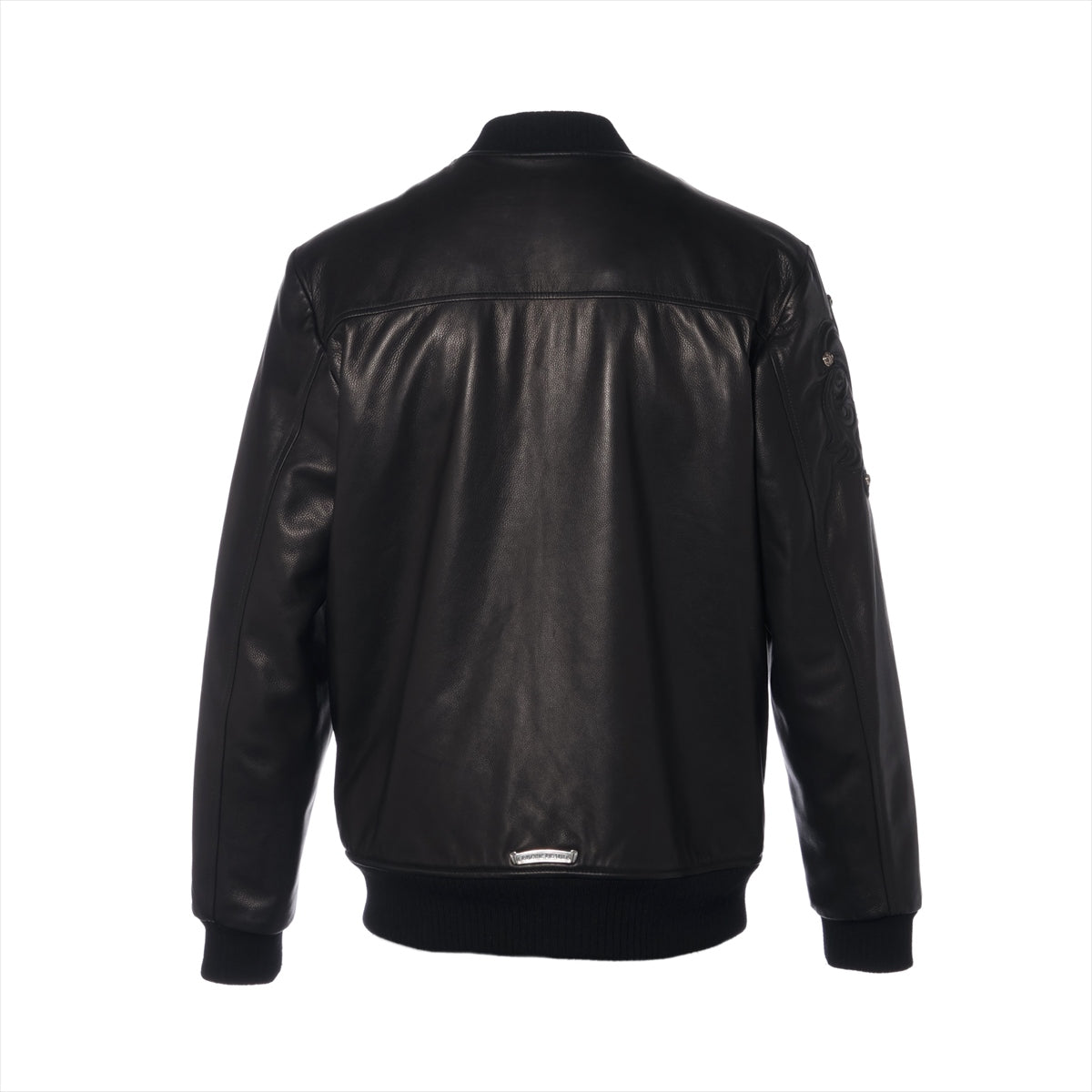 Chrome Hearts Letterman Blouson Leather size M Black × Silver CH multi leather patch