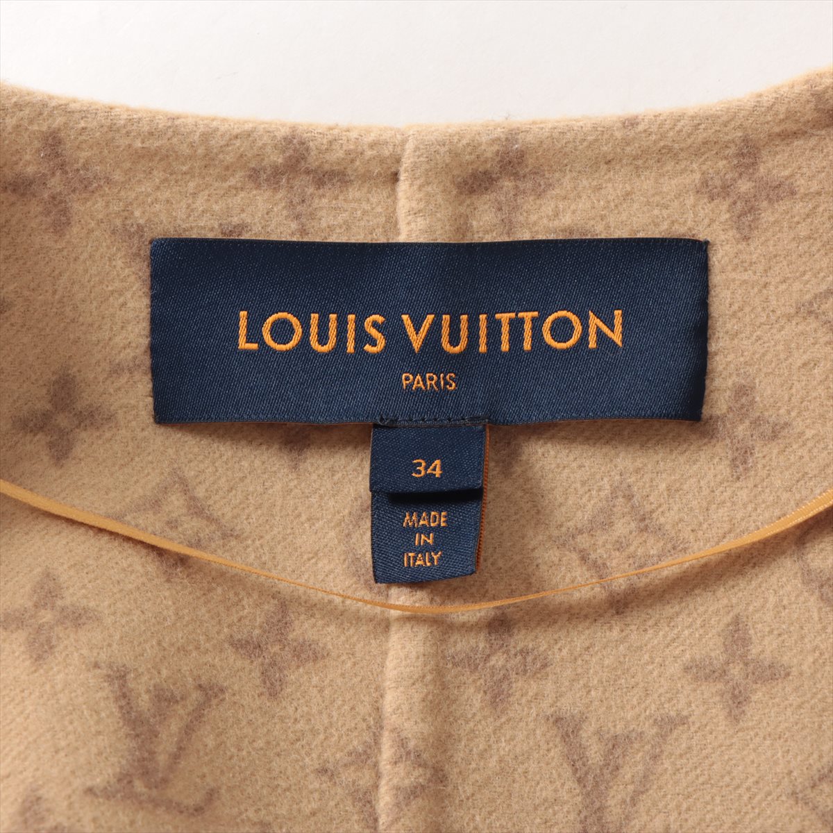Louis Vuitton 22AW Wool Short coat 34 Ladies' Beige  RW222W Monogram Fluffing