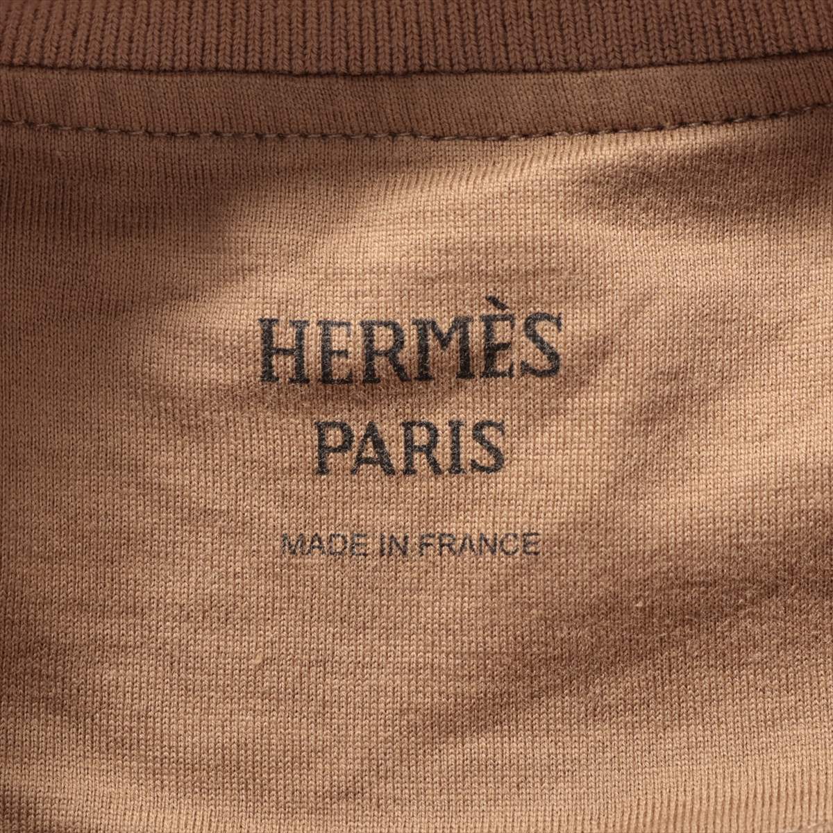 Hermès 22AW Cotton T-shirt 36 Ladies' Brown  LA PROMENADE DU MATIN Morning walks