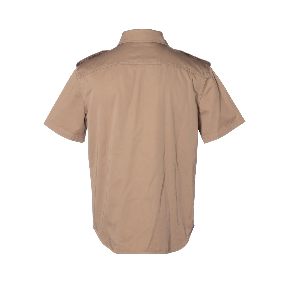 Celine Cotton & linen Shirt 38 Men's Khaki  velcro detail short sleeve open collar shirt 2C881219I