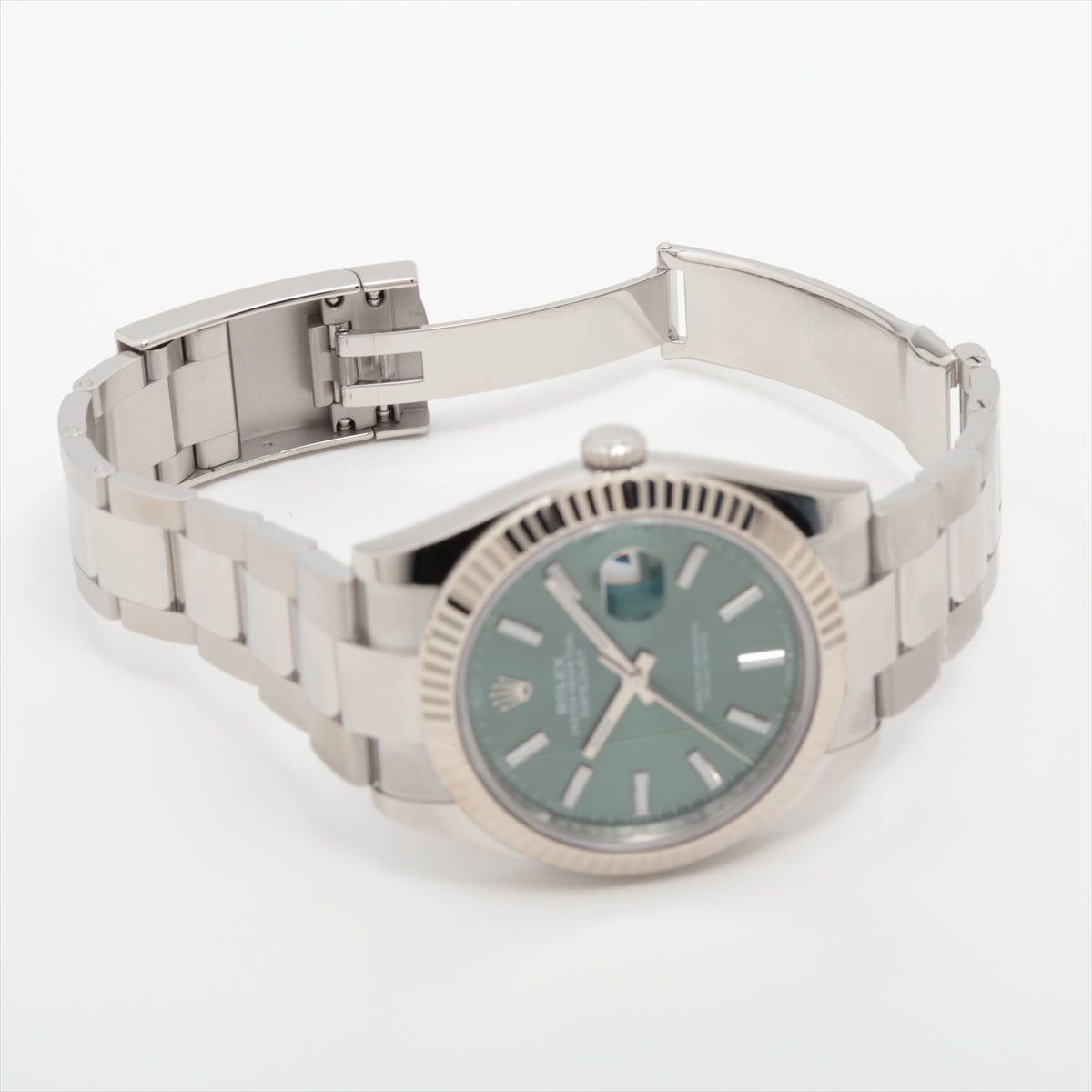 Rolex Datejust 126334 SS×WG AT Mint green dial oyster bracelet 1 Extra Link
