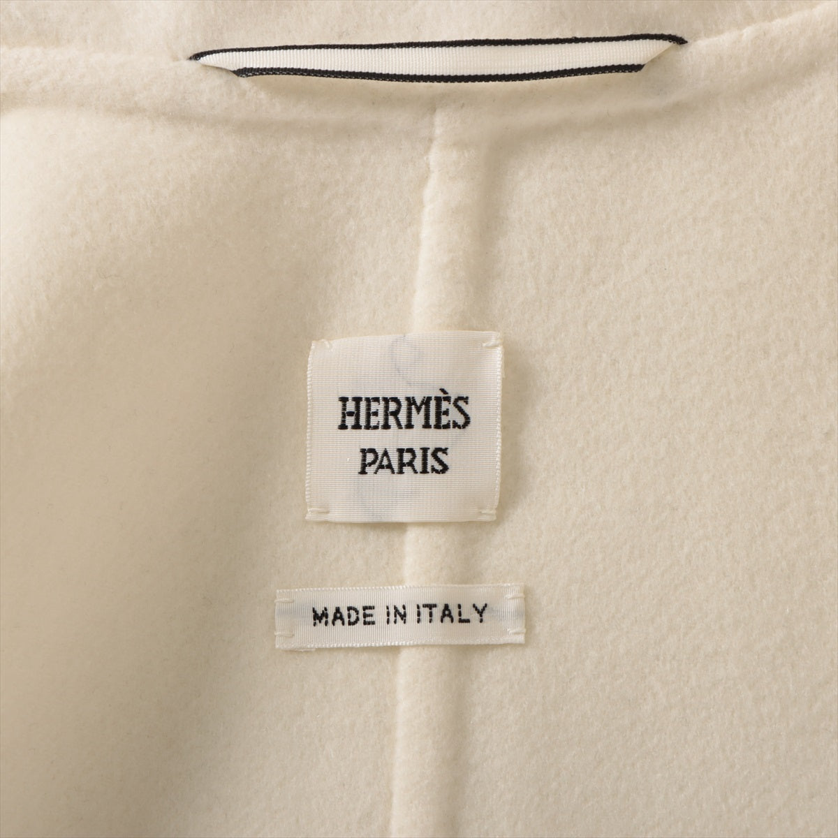 Hermès 23AW Cashmere Pea coat 36 Ladies' White  double face short jacket logo button
