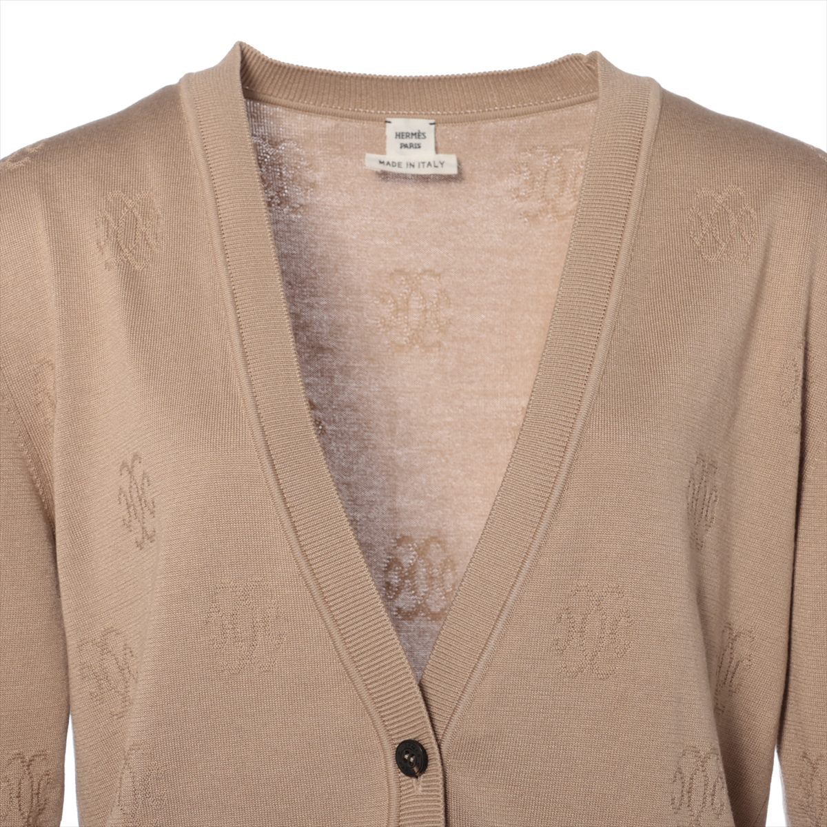 Hermès Cotton & silk Cardigan 36 Ladies' Brown  Logo total handle 16-7714