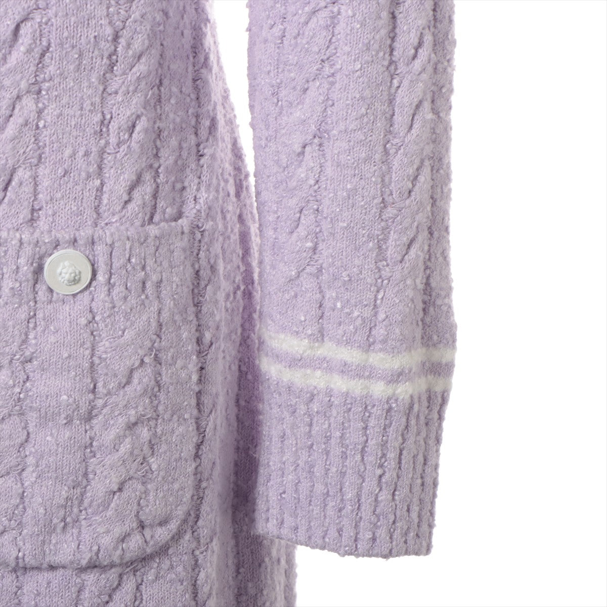 Chanel Viscose x cotton Cardigan 38 Ladies' Purple  P72177K10414 long length