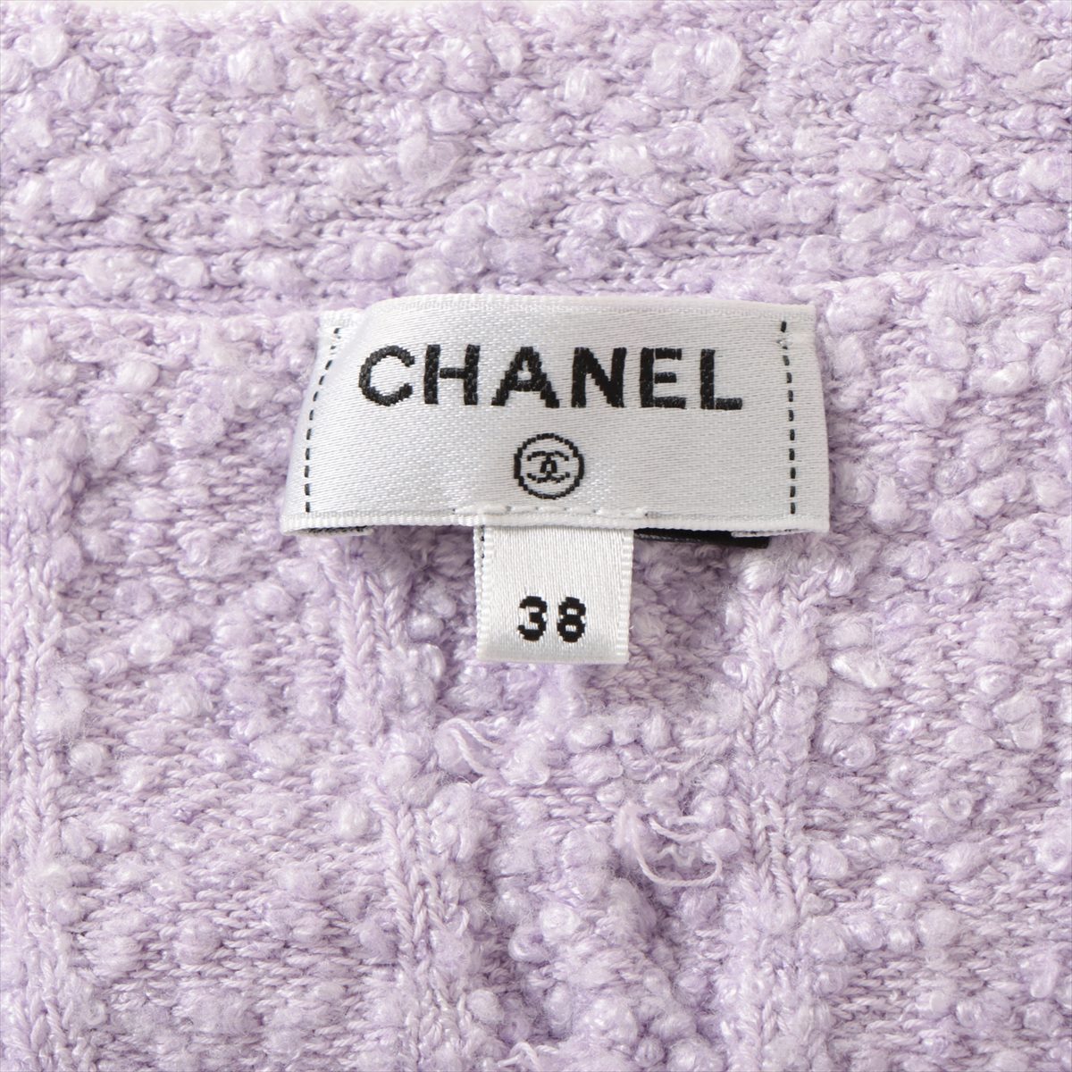 Chanel Viscose x cotton Cardigan 38 Ladies' Purple  P72177K10414 long length
