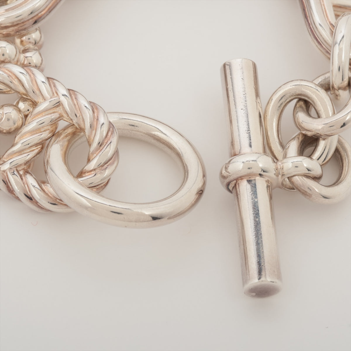 Hermès Chaîne d'Ancre Parade Torsade TGM Bracelet 925 180.0g Silver