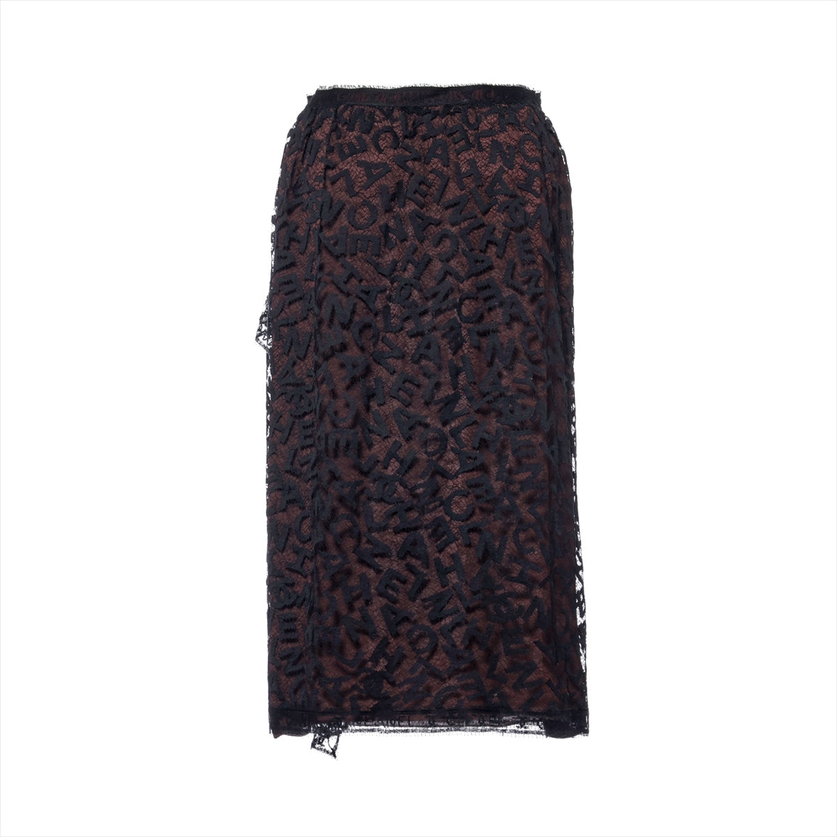 Chanel 98A Cotton & nylon Skirt 38 Ladies' Black × Brown  Logo total handle Tulle P11844W02451