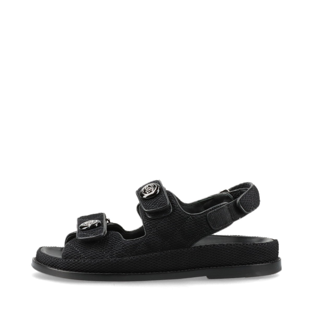 Chanel Coco Mark Mesh Sandals 36 Ladies' Black G35927