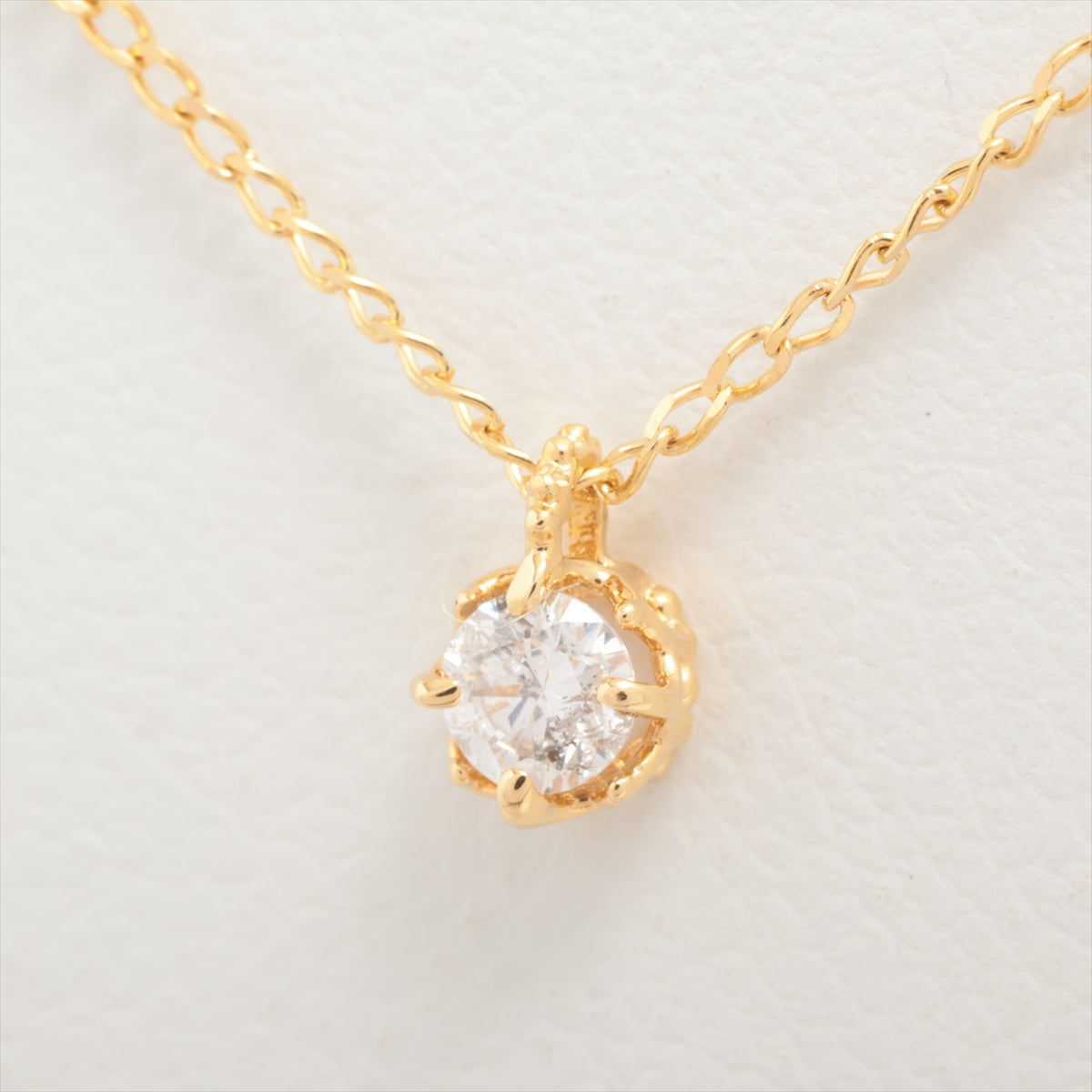 aget Diamond Necklace K18(YG) 1.3g 0.1