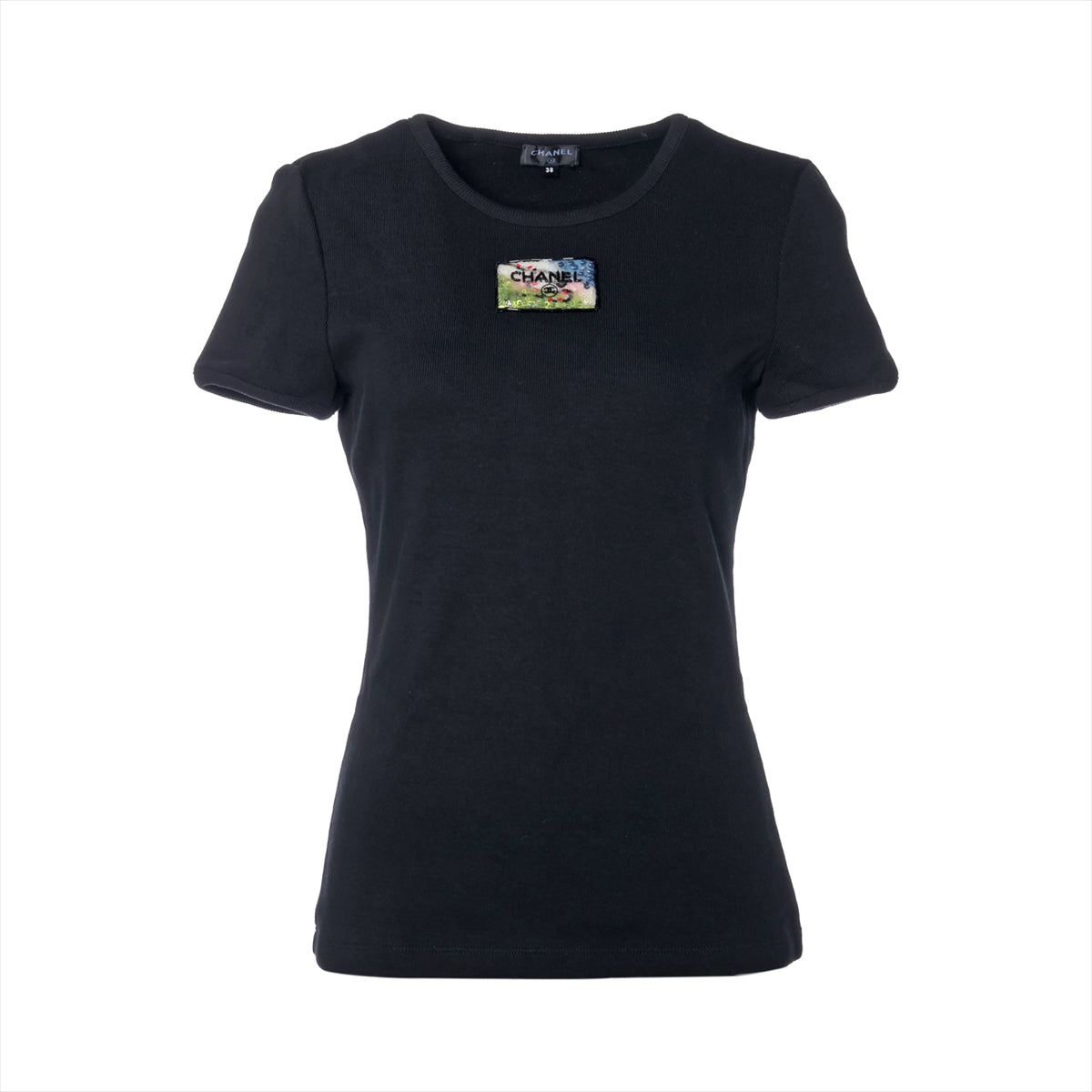 Chanel Coco Mark 23C Cotton T-shirt 38 Ladies' Black  P74094V64275