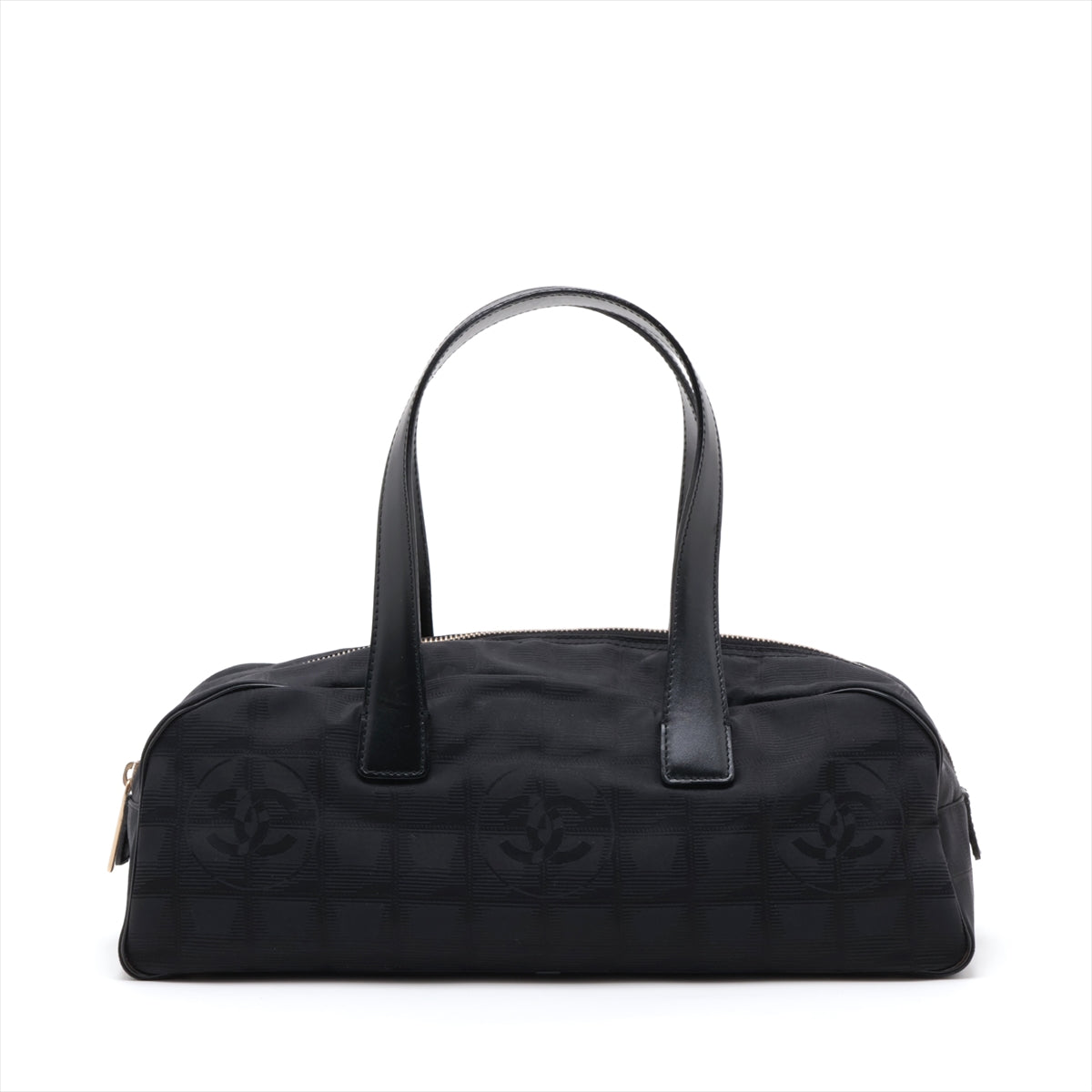 Chanel New Travel Line Nylon & Leather Handbag Black Gold Metal Fittings 8XXXXXX