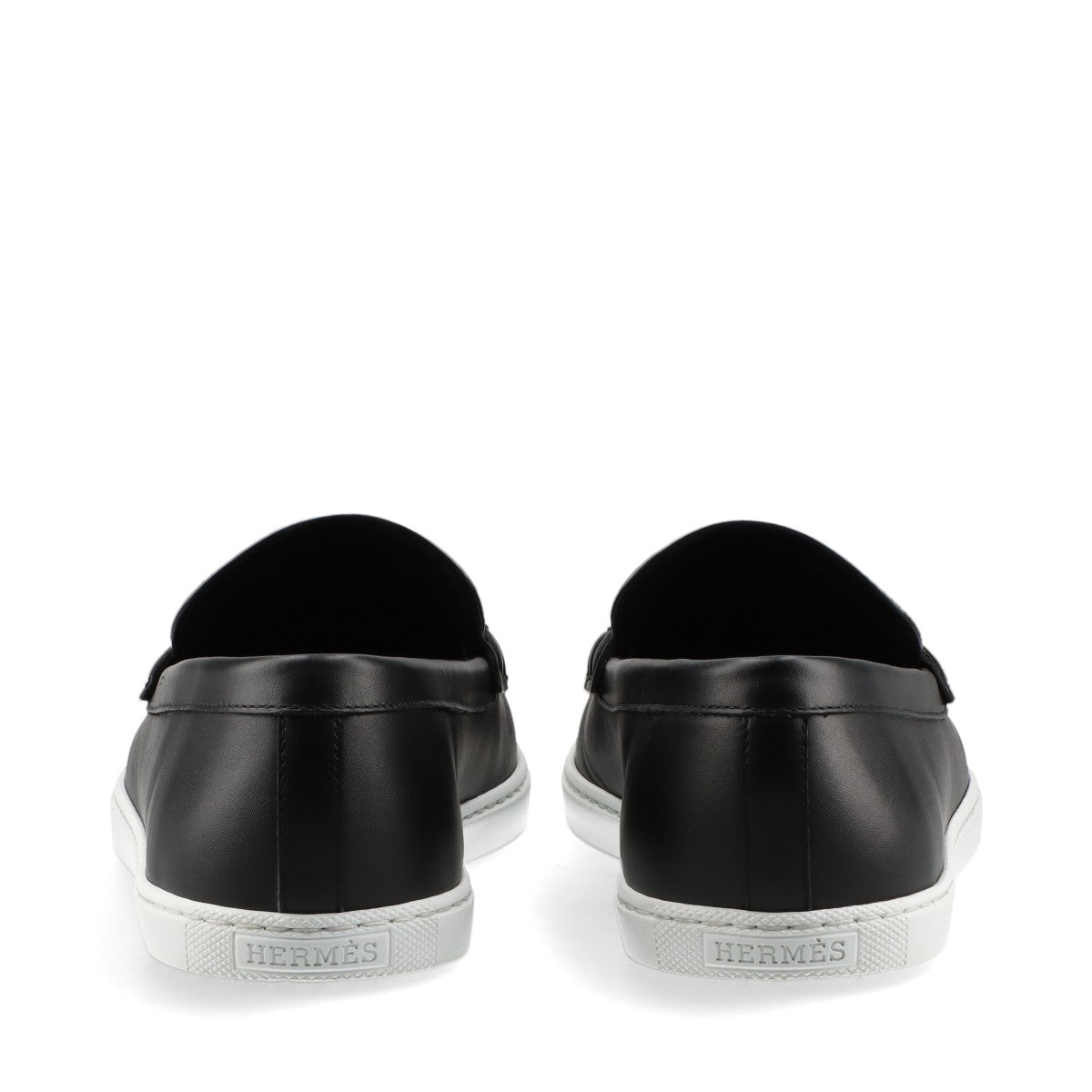 Hermès Ignacio Leather Slip-on 40 Men's Black Chaîne d'Ancre Moccasin