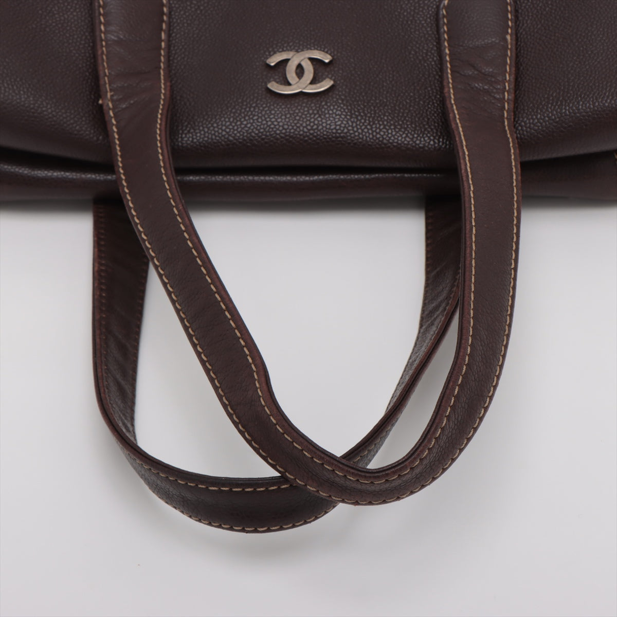 Chanel Coco Mark Caviar Skin Tote Bag Brown Gunmetal Fittings 7XXXXXX