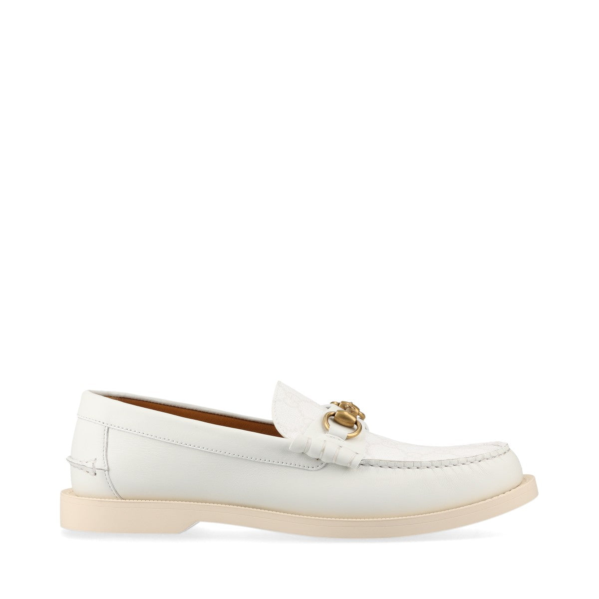 Gucci Horsebit PVC & leather Loafer US6 1/2 Men's White 695049 GG Supreme Box There is a bag