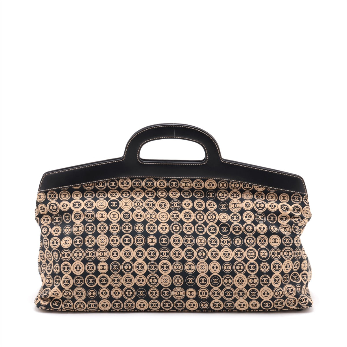 Chanel Coco Mark Cotton Jersey Handbag Black Gold Metal Fittings 8XXXXXX