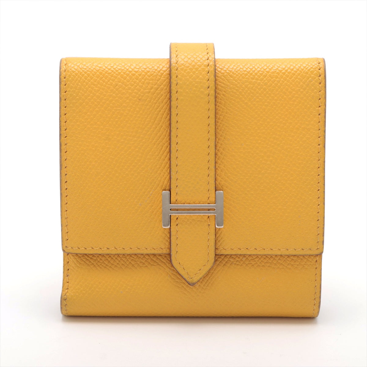 Hermès Bearn Recto Verso Veau Epsom Wallet Yellow Silver Metal Fittings □M: 2009