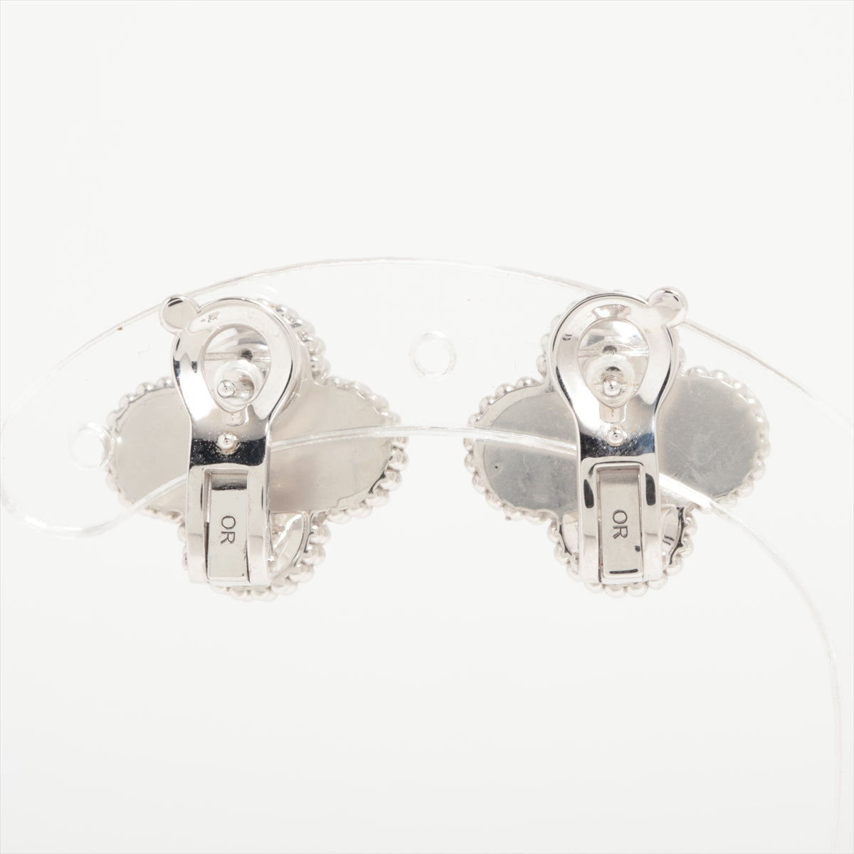 Van Cleef & Arpels Vintage Alhambra Guilloche Earrings 750(WG) 10.3g VCARP9XF00