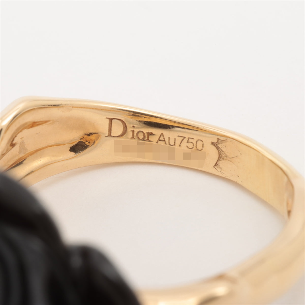 Christian Dior Rose Dior Pre Katran Onyx Diamond Ring 750(YG) 9.4g 49